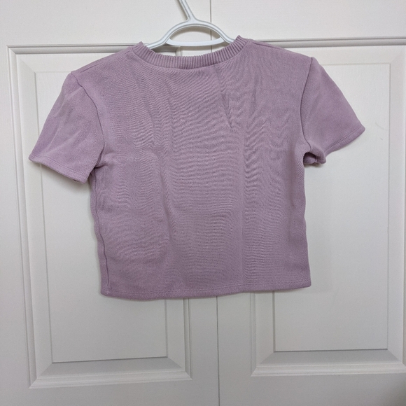ZARA women's cropped purple tshirt - Picture 2 of 3